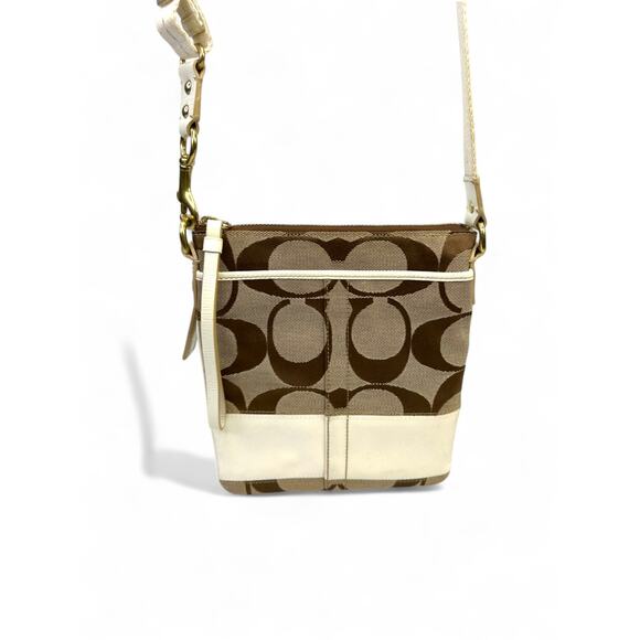 Coach Signature 2007 Crossbody Stripe Swingpack Canvas Bag - Picture 5 of 8